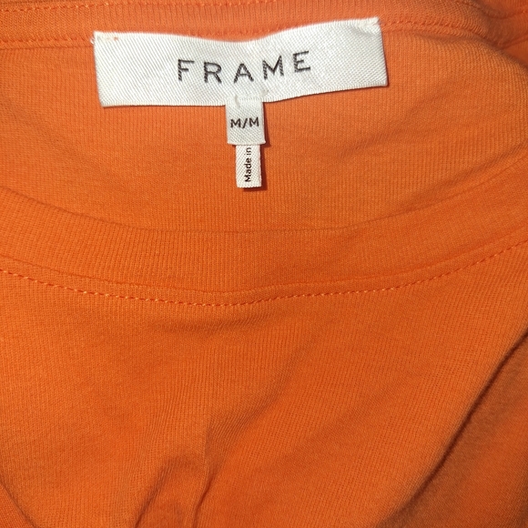 FRAME Rolled Muscle Shirt in Color Orange Crush 🍊 - Picture 11 of 16